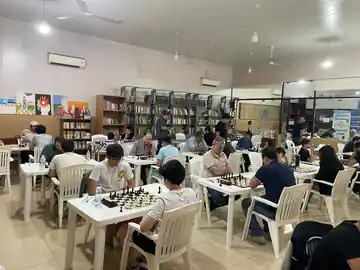 Players competing in a Shamieh Chess tournament